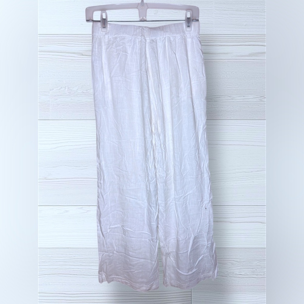 SOLAI Women’s Effortless Flowy Linen Boho Breezy Palazzo Pants - Picture 3 of 9